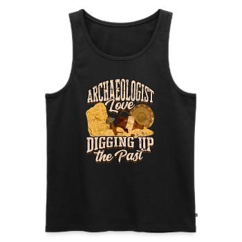 archéologue archéologie cadeau idée cadeau archés - Débardeur bio Premium Homme - noir - Devant - AI Model Male 178 light (178cm)