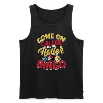 Bingo Jeu Joueur de bingo Grand-mère Loterie de jeu - Débardeur bio Premium Homme - noir - Devant - AI Model Male 178 light (178cm)
