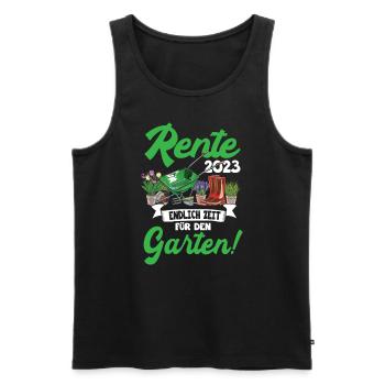 Rente 2023 Endlich Zeit Für Garten Rentner 2023 - Männer Premium Bio Tank Top - Schwarz - Vorne - Michal (187cm)