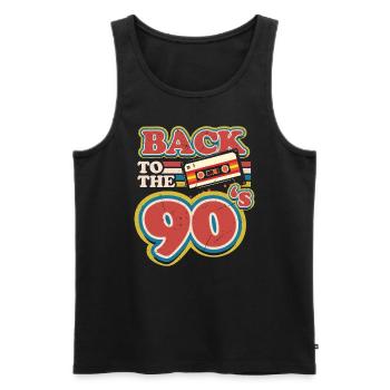 90s Outfit | Back to the 90s Retro - Men's Premium Organic Tank Top - black - Front - AI Model Male 178 light (178cm)