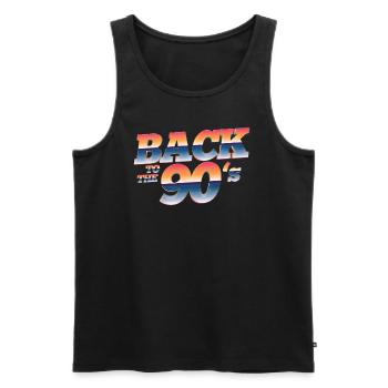 90s Outfit | Back to the 90s Retro - Men's Premium Organic Tank Top - black - Front - Michal (187cm)