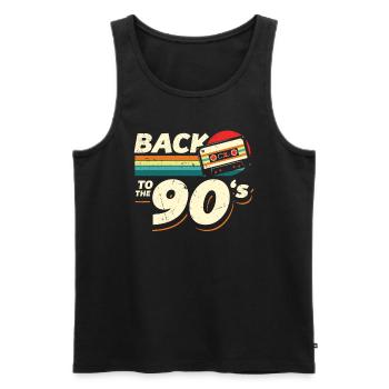 90s Outfit | Back to the 90s Retro - Men's Premium Organic Tank Top - black - Front - Michal (187cm)