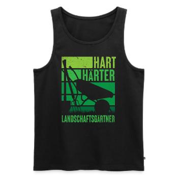 Hart Härter Landschaftsgärtner Outfit - Männer Premium Bio Tank Top - Schwarz - Vorne - Michal (187cm)
