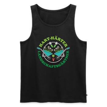 Hart Härter Landschaftsgärtner Outfit - Männer Premium Bio Tank Top - Schwarz - Vorne - Michal (187cm)