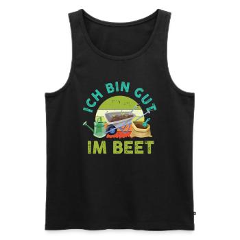 Ich bin gut im Beet Garten Gärtner Outfit - Männer Premium Bio Tank Top - Schwarz - Vorne - Michal (187cm)