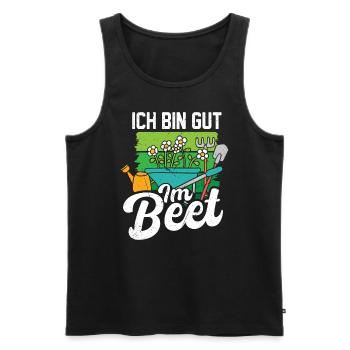 Ich bin gut im Beet Garten Gärtner Outfit - Männer Premium Bio Tank Top - Schwarz - Vorne - Michal (187cm)
