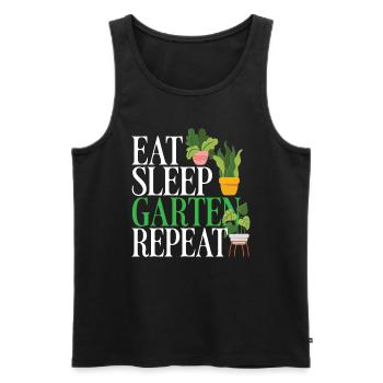 Eat Sleep Garten Repeat Gärtner Outfit - Männer Premium Bio Tank Top - Schwarz - Vorne - Michal (187cm)