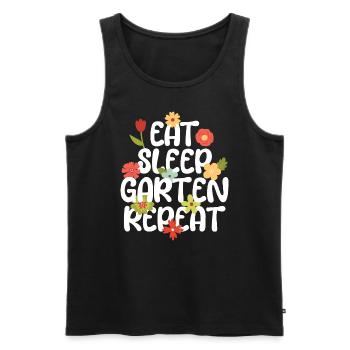 Eat Sleep Garten Repeat Gärtner Outfit - Männer Premium Bio Tank Top - Schwarz - Vorne - Michal (187cm)