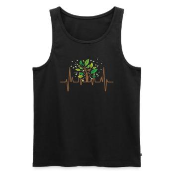 Heartbeat ECG Garden Gardener Outfit - Men's Premium Organic Tank Top - black - Front - Michal (187cm)