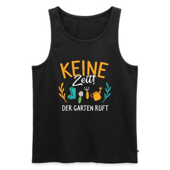 Keine Zeit Der Garten Ruft Gärtner Outfit - Männer Premium Bio Tank Top - Schwarz - Vorne - Michal (187cm)