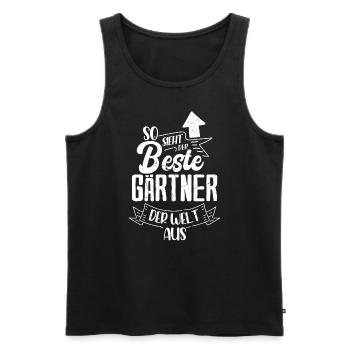 So sieht der beste Gärtner der Welt aus - Männer Premium Bio Tank Top - Schwarz - Vorne - Michal (187cm)