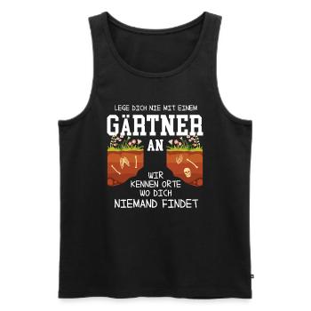 Retro Gärtner Garten Gärtner Hobbygärtner - Männer Premium Bio Tank Top - Schwarz - Vorne - Michal (187cm)