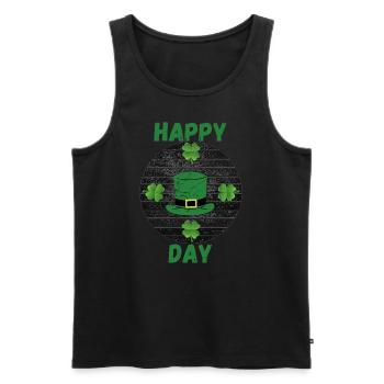 Happy Day - Men's Premium Organic Tank Top - black - Front - AI Model Male 178 light (178cm)