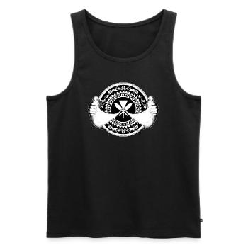 Raies manta Kanaka Maoli - Débardeur bio Premium Homme - noir - Devant - Michal (187cm)