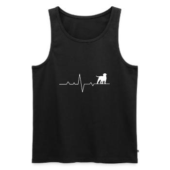 Dog with EKG curve - gift for dog lovers - Men's Premium Organic Tank Top - black - Front - AI Model Male 178 light (178cm)