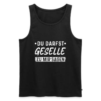 Geselle Bestanden Spruch Lustig Gesellen - Männer Premium Bio Tank Top - Schwarz - Vorne - Michal (187cm)