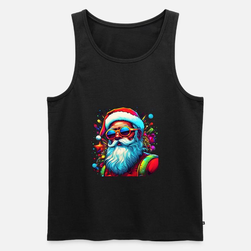 Weihnachtsmann, Ugly Christmas - Männer Premium Bio Tank Top - Schwarz