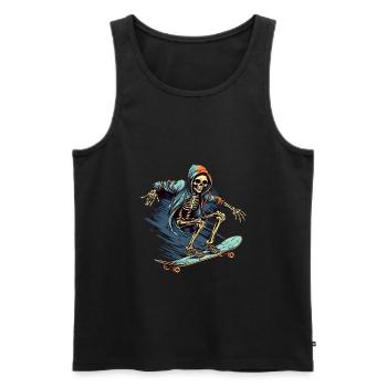 Skateboard Skelett - Männer Premium Bio Tank Top - Schwarz - Vorne - Michal (187cm)