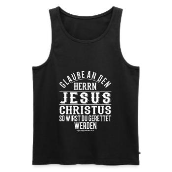 Jesus-Christ Chemise pour dames et messieurs Chrétiens - Débardeur bio Premium Homme - noir - Devant - Michal (187cm)