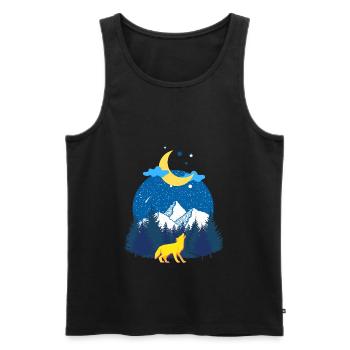 Winter dreams! The Wolf and the Moon - Men's Premium Organic Tank Top - black - Front - AI Model Male 178 light (178cm)