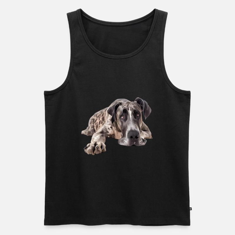 Great Dane - Männer Premium Bio Tank Top - Schwarz
