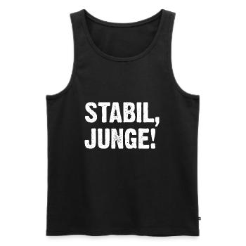 Stabil Junge! - Männer Premium Bio Tank Top - Schwarz - Vorne - AI Model Male 178 light (178cm)