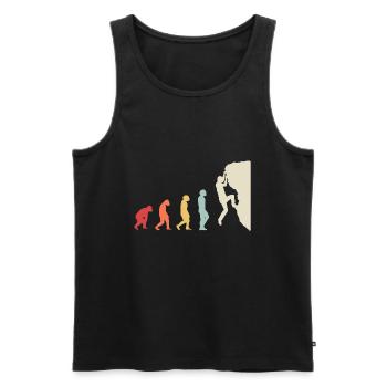 Bouldern Klettern Evolution Bergsteiger Vintage - Männer Premium Bio Tank Top - Schwarz - Vorne - Michal (187cm)