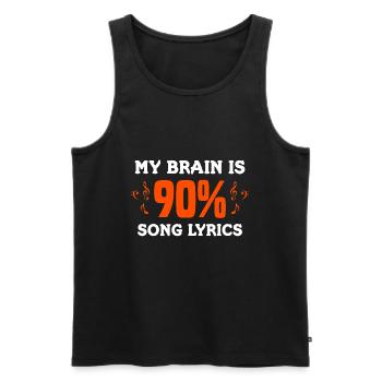 mon cerveau est 90 % paroles de chansons / Chanteur, Karaoké - Débardeur bio Premium Homme - noir - Devant - Michal (187cm)