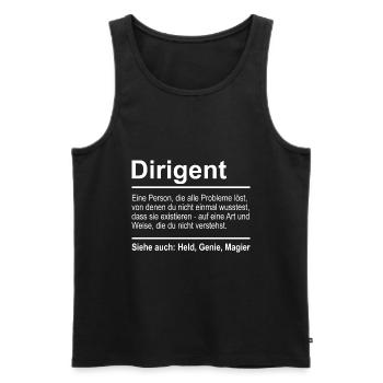 Dirigent - Männer Premium Bio Tank Top - Schwarz - Vorne - Michal (187cm)
