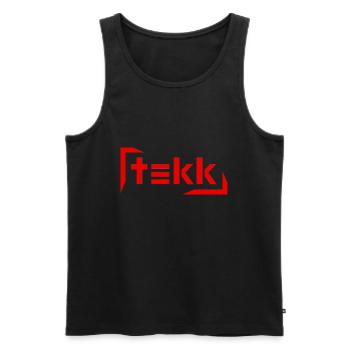 Hardtekk - Tekk - Techno - Lettrage Tekk - Débardeur bio Premium Homme - noir - Devant - AI Model Male 178 light (178cm)