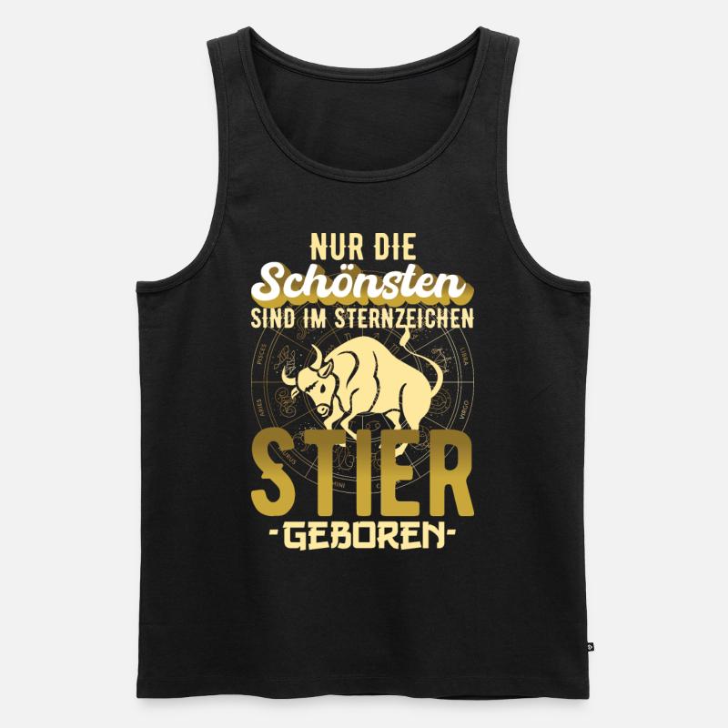 Sternzeichen Stier Spruch Geschenkidee - Männer Premium Bio Tank Top - Schwarz