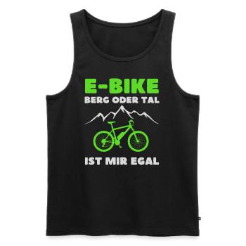 E-Bike gift idea mountain or valley does not matter to me - Men's Premium Organic Tank Top - black - Front - AI Model Male 178 light (178cm)