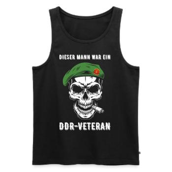 DDR Veteran Soldat NVA Geschenkidee - Männer Premium Bio Tank Top - Schwarz - Vorne - Michal (187cm)