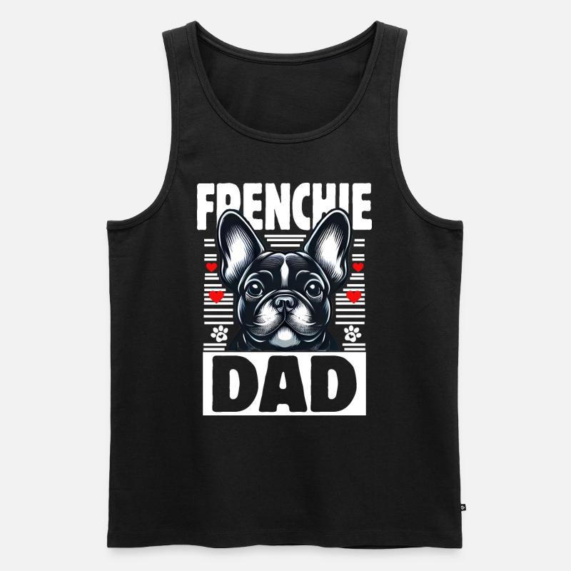 Frenchie Dad - Männer Premium Bio Tank Top - Schwarz