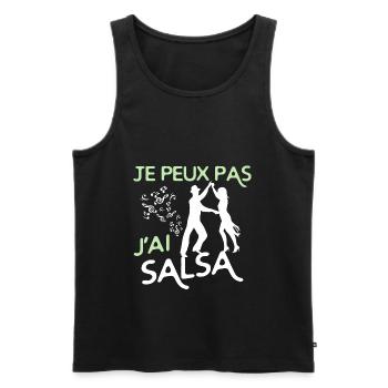 Danse Salsa - Débardeur bio Premium Homme - noir - Devant - Michal (187cm)