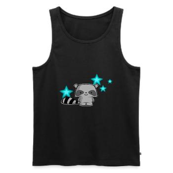 raton laveur mignon, enfants, kawaii, chemise de couchage, bébé - Débardeur bio Premium Homme - noir - Devant - Michal (187cm)