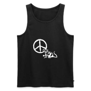 Rat de la paix Signe de la paix Graffiti Street Art - Débardeur bio Premium Homme - noir - Devant - AI Model Male 178 light (178cm)