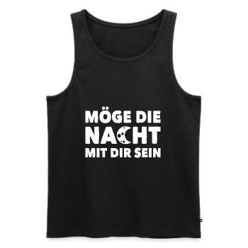 Möge die Nacht mit dir sein Nachtleben - Männer Premium Bio Tank Top - Schwarz - Vorne - Michal (187cm)