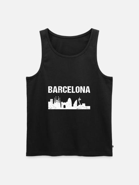Barcelone Skyline Espagne Barcelone - Débardeur bio Premium Homme - noir