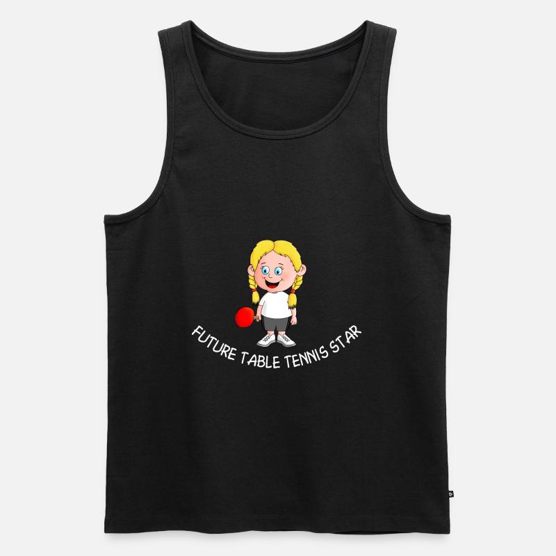 Maedchen Tischtennis englisch final - Männer Premium Bio Tank Top - Schwarz