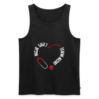 Night Shift Obstetric Nurse Stethoscope Nursing - Men's Premium Organic Tank Top - black - Front - AI Model Male 178 light (178cm)