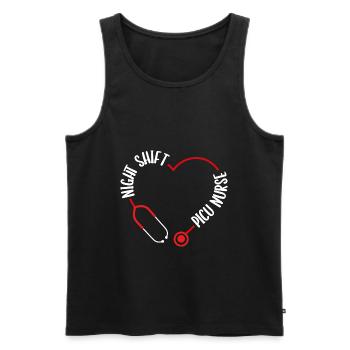 Night Shift Picu Nurse Stethoscope Nursing - Men's Premium Organic Tank Top - black - Front - Michal (187cm)