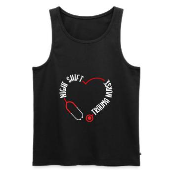 Night Shift Trauma Nurse Stethoscope Nursing - Men's Premium Organic Tank Top - black - Front - Michal (187cm)
