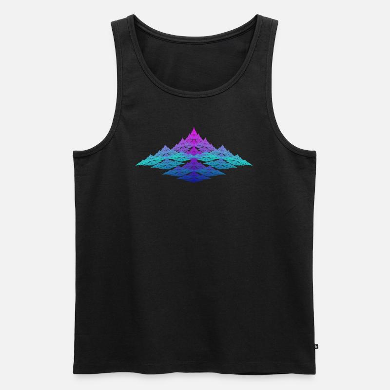 Fraktal Mountains - Männer Premium Bio Tank Top - Schwarz