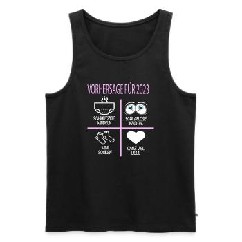 Vorhersage 2023 Werdender Papa Werdende Mama - Männer Premium Bio Tank Top - Schwarz - Vorne - AI Model Male 178 light (178cm)