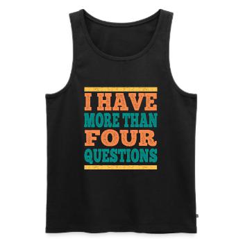 I have more than four vintage questions - Men's Premium Organic Tank Top - black - Front - Michal (187cm)