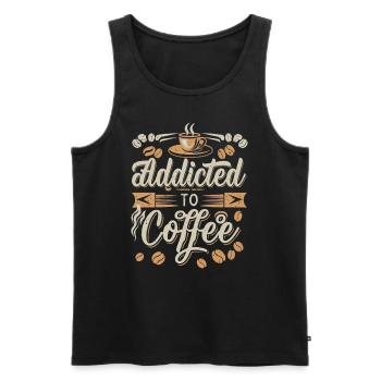 Kaffeesüchtig: Ein Hauch von Koffein - Männer Premium Bio Tank Top - Schwarz - Vorne - AI Model Male 178 light (178cm)