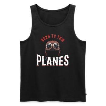 Born to Tow Planes | Pushback Fahrer | Schlepper - Männer Premium Bio Tank Top - Schwarz - Vorne - AI Model Male 178 light (178cm)