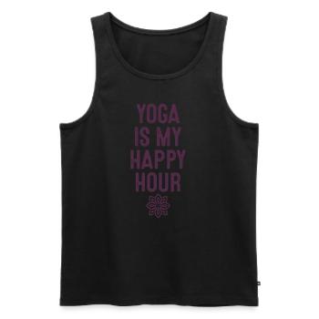 Yoga Is My Happy Hour Relaxation Mandala Chakra - Men's Premium Organic Tank Top - black - Front - AI Model Male 178 light (178cm)