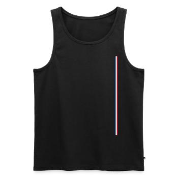 Frankreichflagge Style Streifen - Männer Premium Bio Tank Top - Schwarz - Vorne - AI Model Male 178 light (178cm)